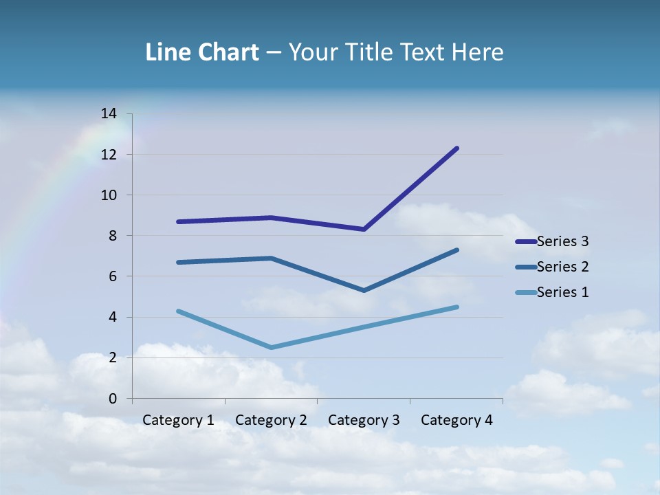 A Rainbow In A Blue Sky With Clouds PowerPoint Template