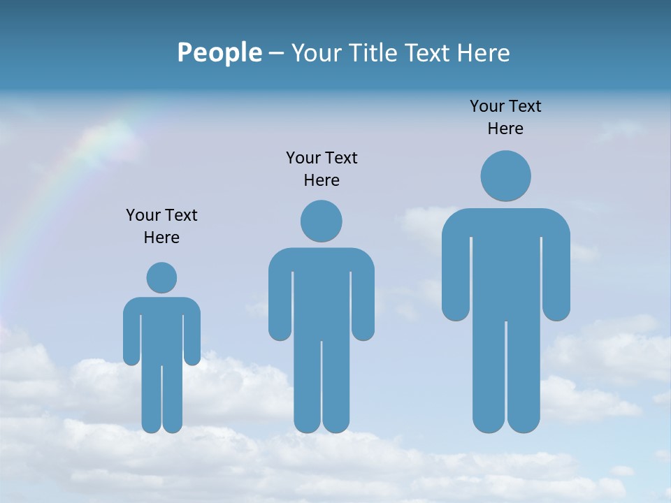 A Rainbow In A Blue Sky With Clouds PowerPoint Template