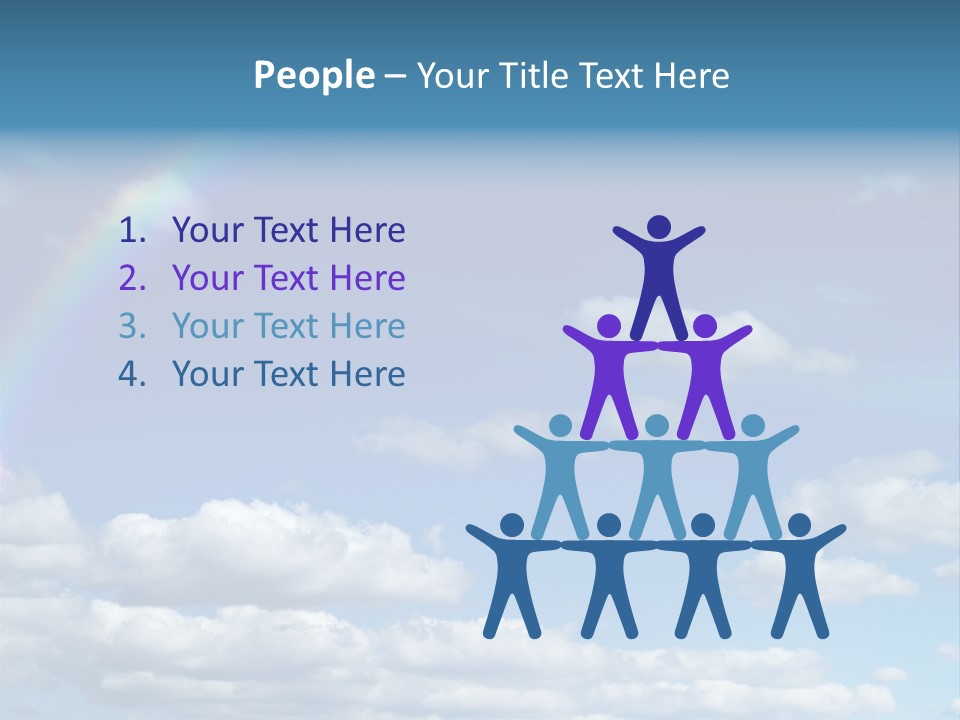 A Rainbow In A Blue Sky With Clouds PowerPoint Template