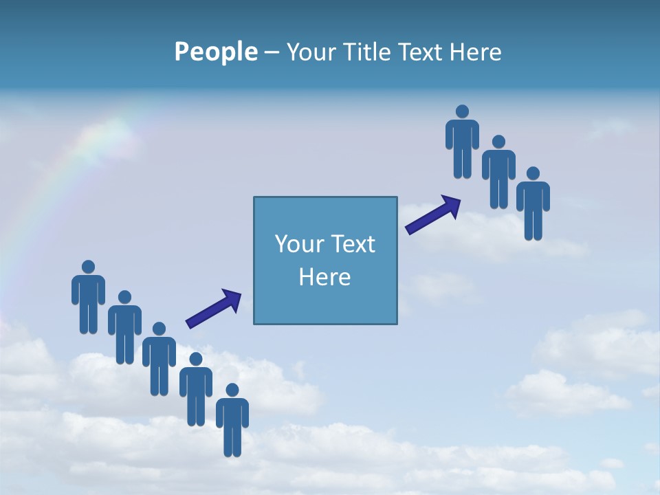 A Rainbow In A Blue Sky With Clouds PowerPoint Template