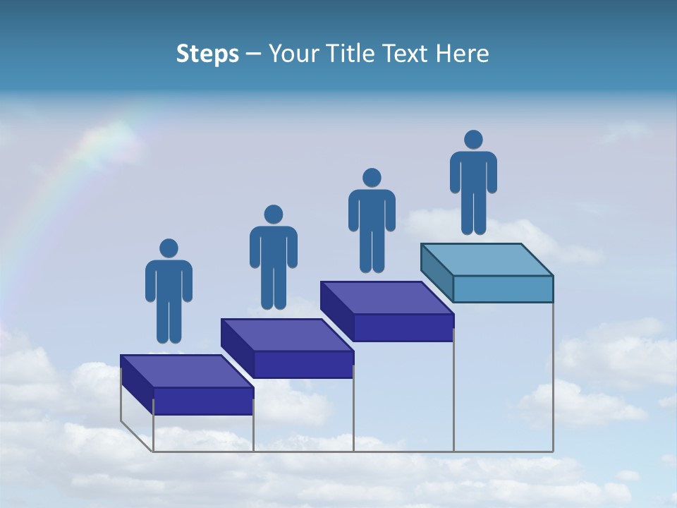A Rainbow In A Blue Sky With Clouds PowerPoint Template