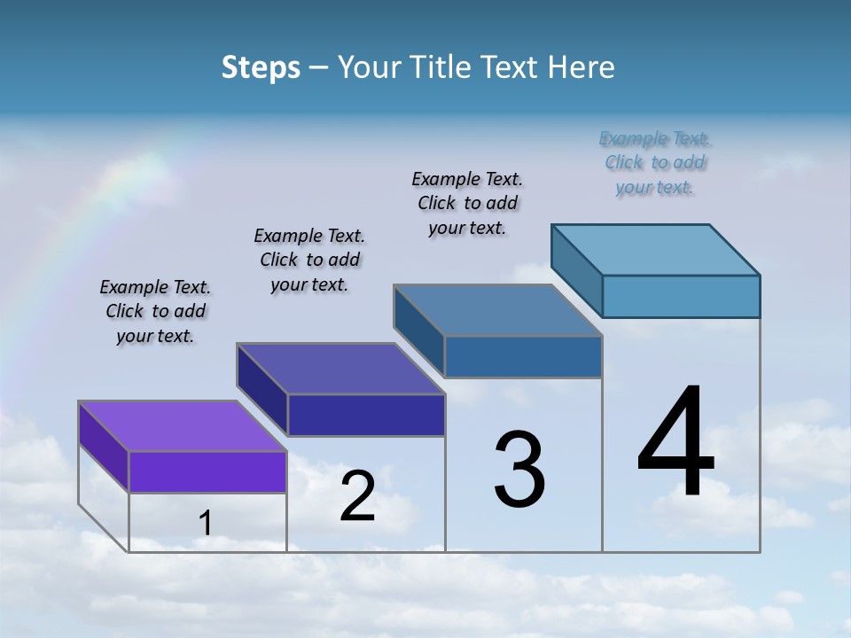 A Rainbow In A Blue Sky With Clouds PowerPoint Template
