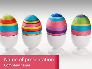 A Group Of Colorful Eggs Sitting On Top Of Each Other PowerPoint Template