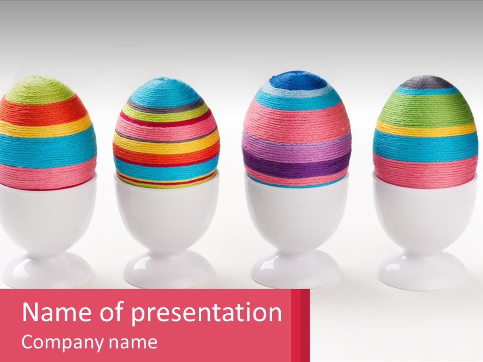 A Group Of Colorful Eggs Sitting On Top Of Each Other PowerPoint Template