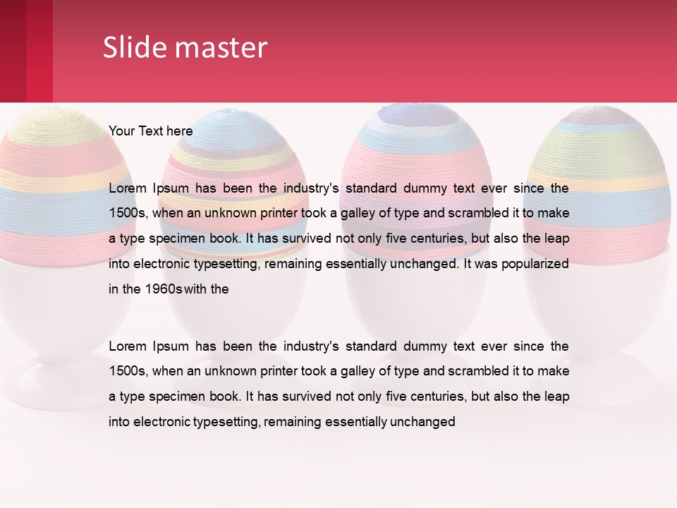 A Group Of Colorful Eggs Sitting On Top Of Each Other PowerPoint Template