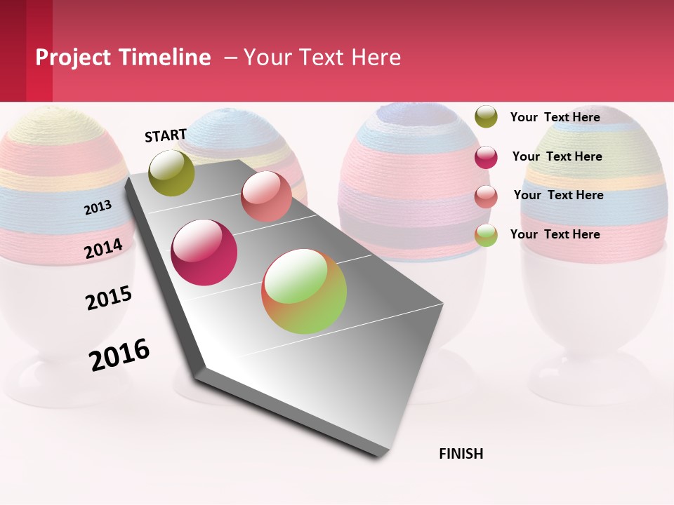 A Group Of Colorful Eggs Sitting On Top Of Each Other PowerPoint Template