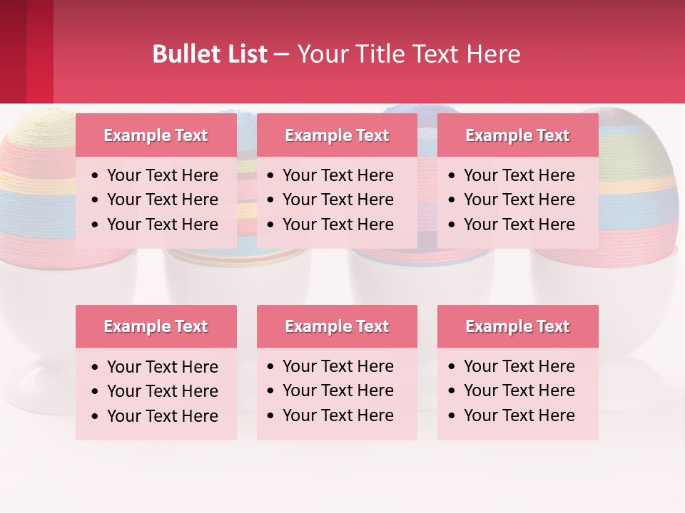 A Group Of Colorful Eggs Sitting On Top Of Each Other PowerPoint Template