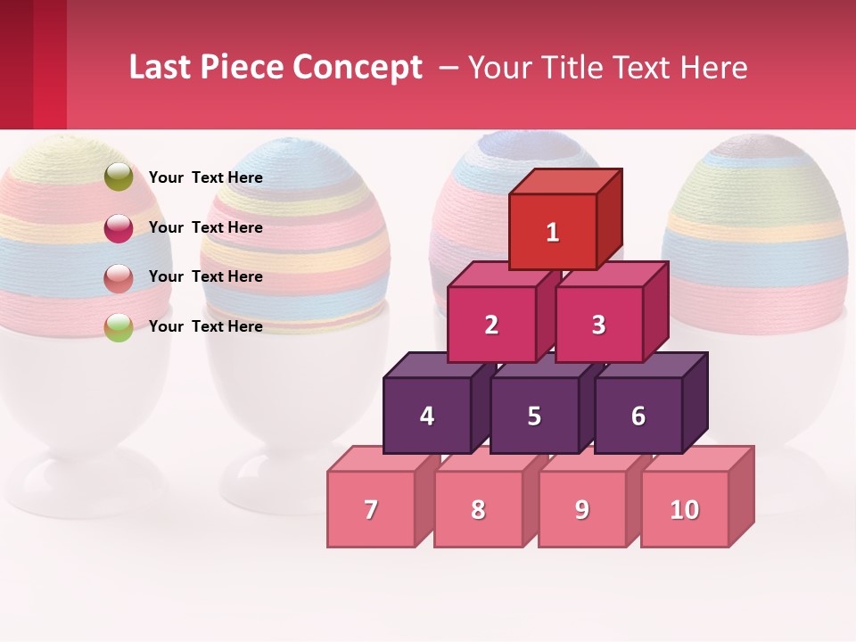 A Group Of Colorful Eggs Sitting On Top Of Each Other PowerPoint Template