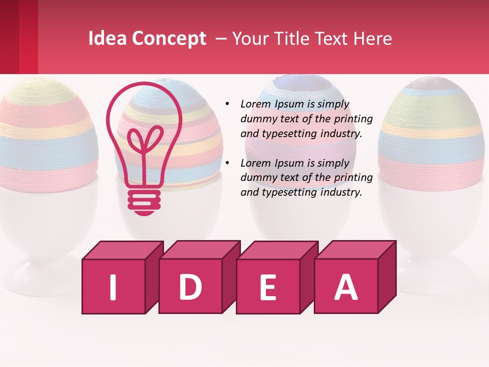 A Group Of Colorful Eggs Sitting On Top Of Each Other PowerPoint Template