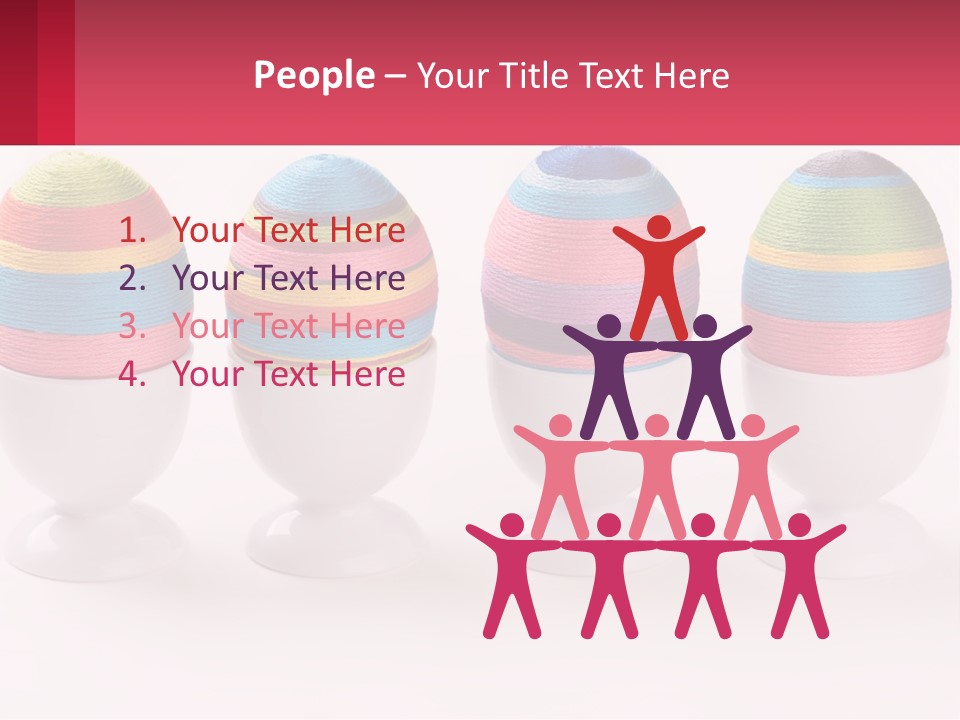 A Group Of Colorful Eggs Sitting On Top Of Each Other PowerPoint Template