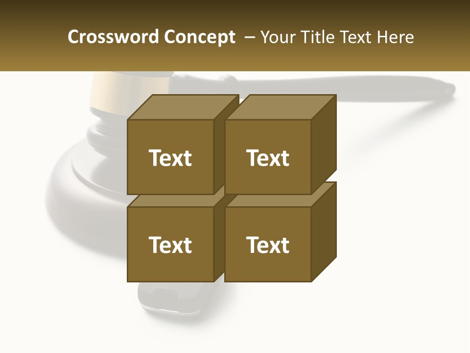 A Judge's Gaven With A Car Key On Top Of It PowerPoint Template