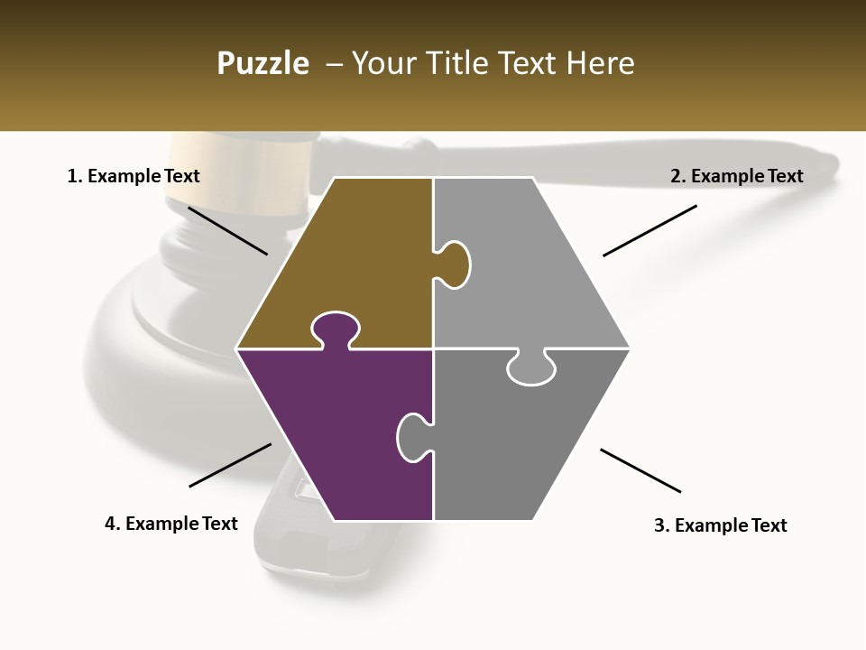 A Judge's Gaven With A Car Key On Top Of It PowerPoint Template