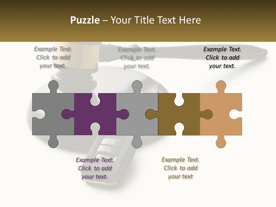 A Judge's Gaven With A Car Key On Top Of It PowerPoint Template