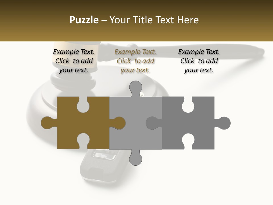 A Judge's Gaven With A Car Key On Top Of It PowerPoint Template