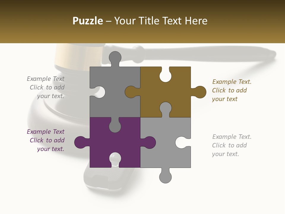 A Judge's Gaven With A Car Key On Top Of It PowerPoint Template