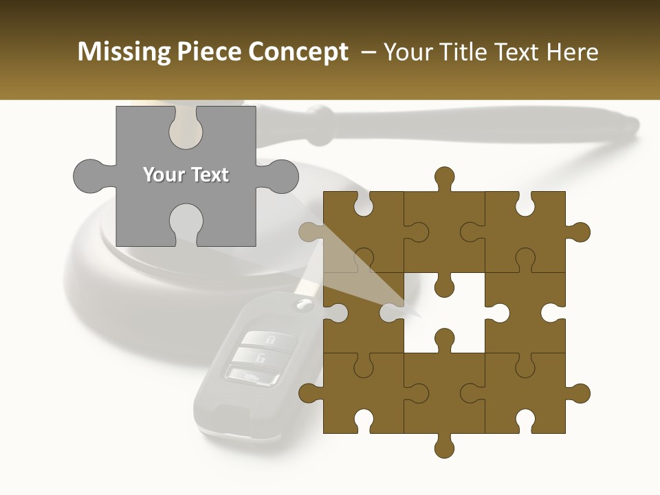 A Judge's Gaven With A Car Key On Top Of It PowerPoint Template