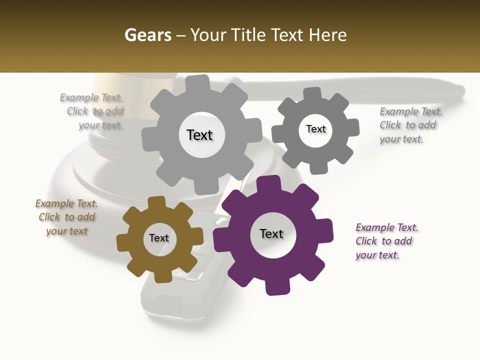 A Judge's Gaven With A Car Key On Top Of It PowerPoint Template