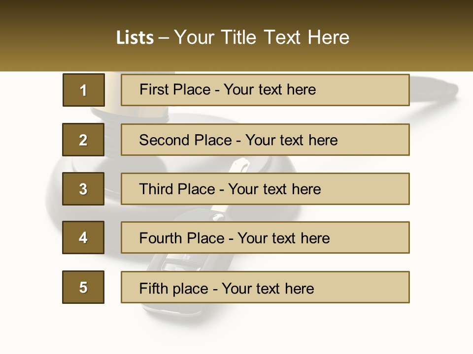 A Judge's Gaven With A Car Key On Top Of It PowerPoint Template
