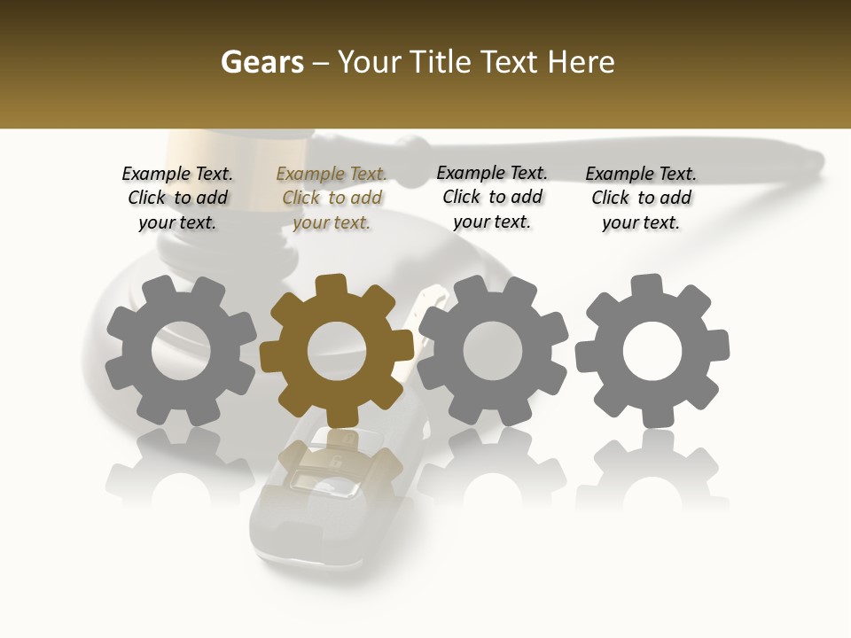 A Judge's Gaven With A Car Key On Top Of It PowerPoint Template
