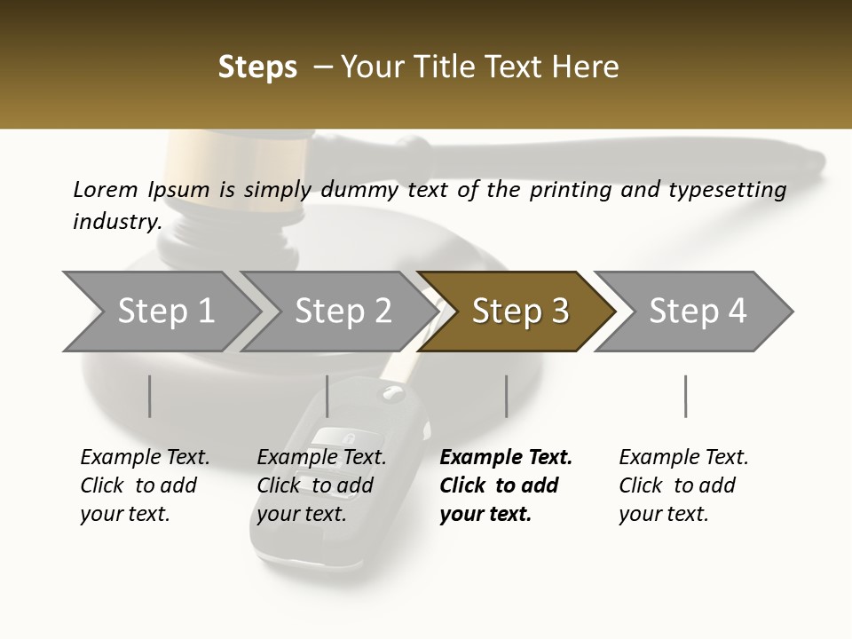 A Judge's Gaven With A Car Key On Top Of It PowerPoint Template