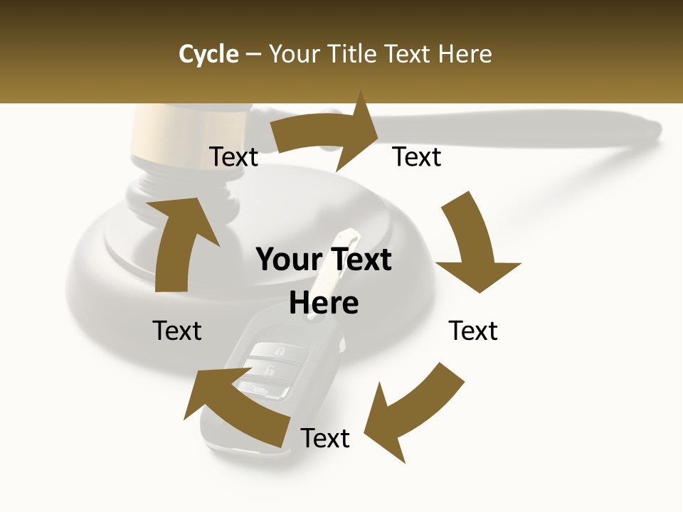 A Judge's Gaven With A Car Key On Top Of It PowerPoint Template