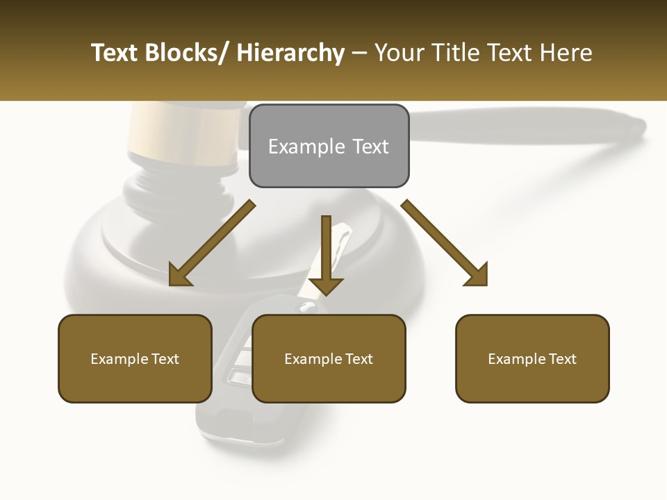 A Judge's Gaven With A Car Key On Top Of It PowerPoint Template