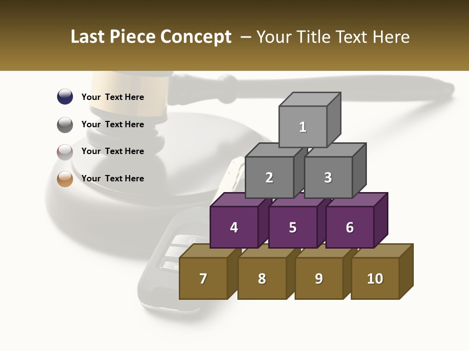 A Judge's Gaven With A Car Key On Top Of It PowerPoint Template
