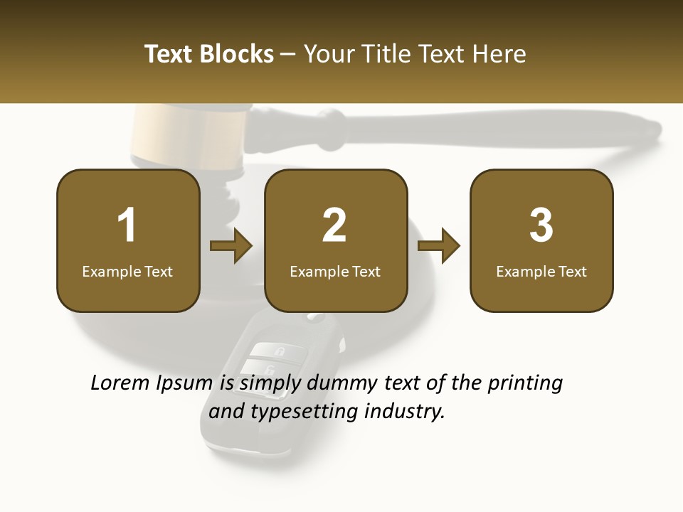 A Judge's Gaven With A Car Key On Top Of It PowerPoint Template