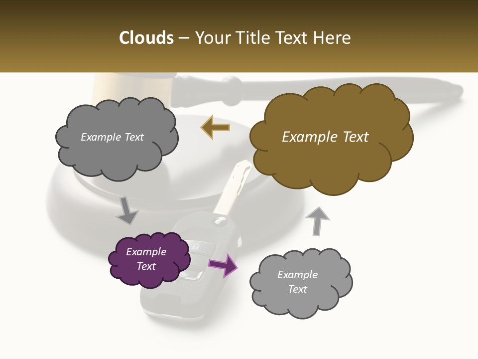 A Judge's Gaven With A Car Key On Top Of It PowerPoint Template