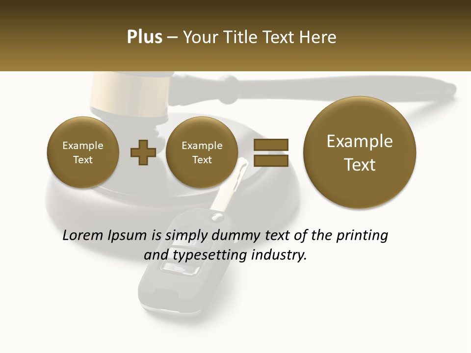 A Judge's Gaven With A Car Key On Top Of It PowerPoint Template