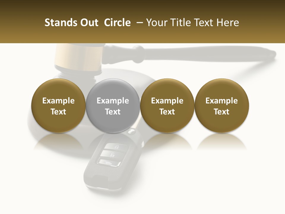 A Judge's Gaven With A Car Key On Top Of It PowerPoint Template
