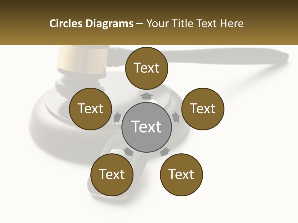 A Judge's Gaven With A Car Key On Top Of It PowerPoint Template