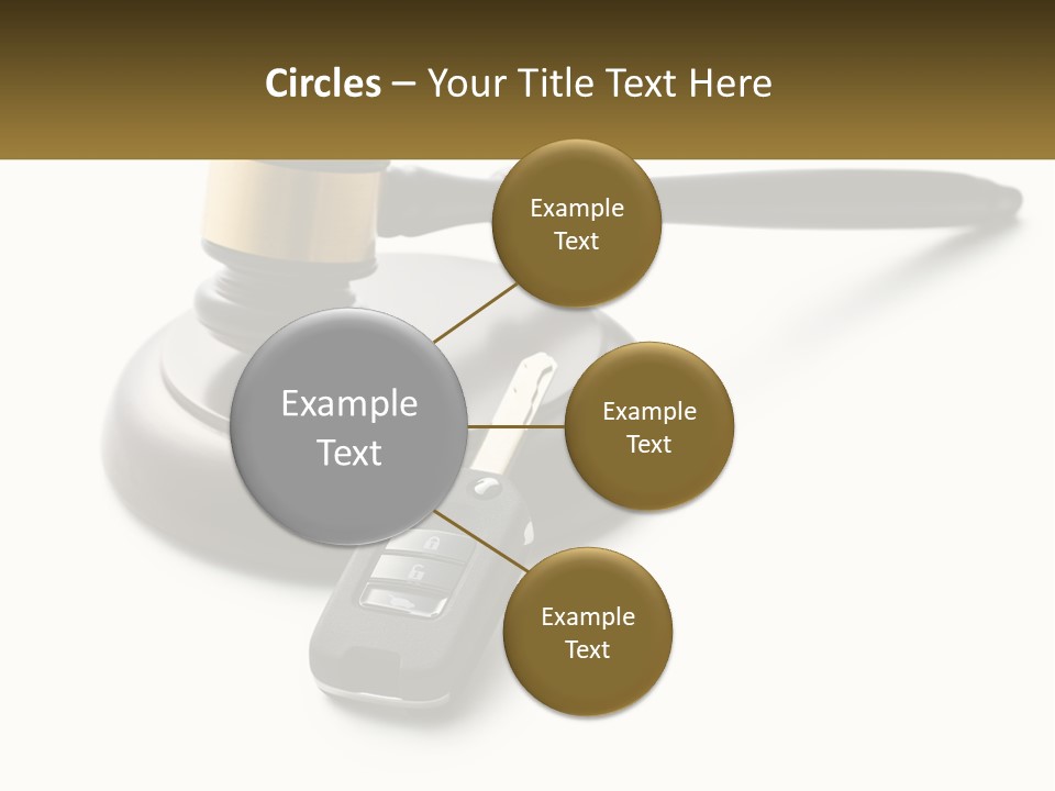 A Judge's Gaven With A Car Key On Top Of It PowerPoint Template