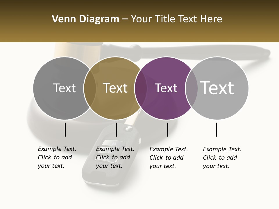 A Judge's Gaven With A Car Key On Top Of It PowerPoint Template