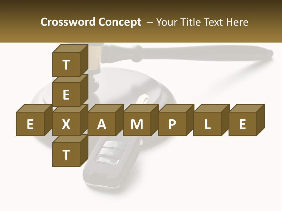 A Judge's Gaven With A Car Key On Top Of It PowerPoint Template