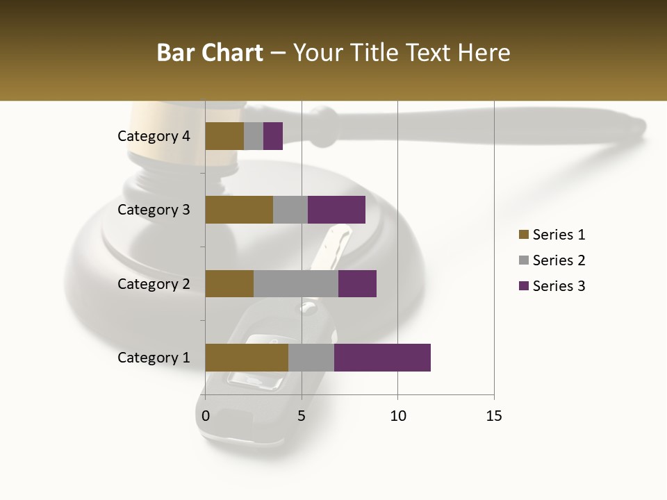 A Judge's Gaven With A Car Key On Top Of It PowerPoint Template