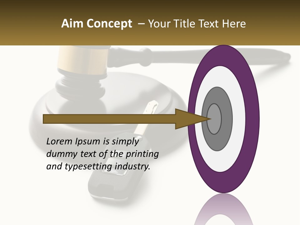 A Judge's Gaven With A Car Key On Top Of It PowerPoint Template