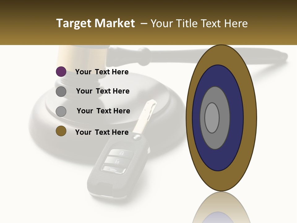 A Judge's Gaven With A Car Key On Top Of It PowerPoint Template