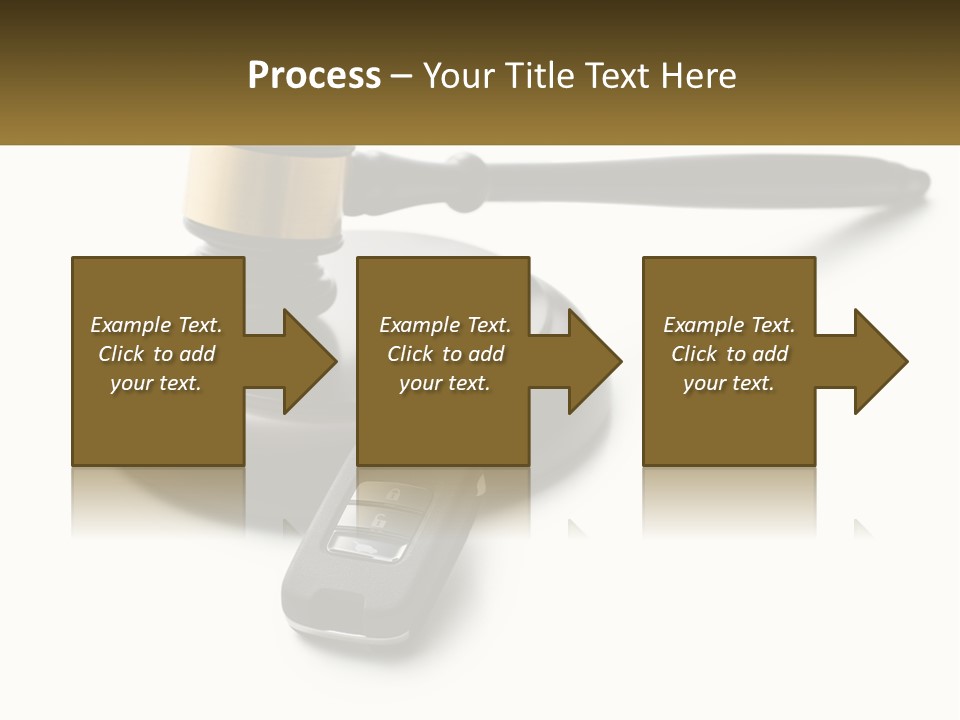 A Judge's Gaven With A Car Key On Top Of It PowerPoint Template