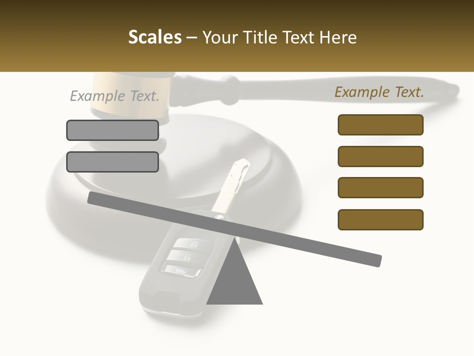A Judge's Gaven With A Car Key On Top Of It PowerPoint Template