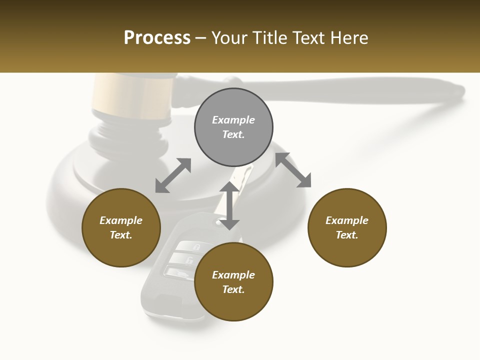 A Judge's Gaven With A Car Key On Top Of It PowerPoint Template