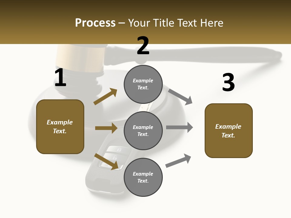A Judge's Gaven With A Car Key On Top Of It PowerPoint Template