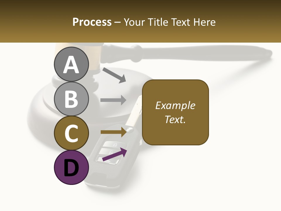 A Judge's Gaven With A Car Key On Top Of It PowerPoint Template