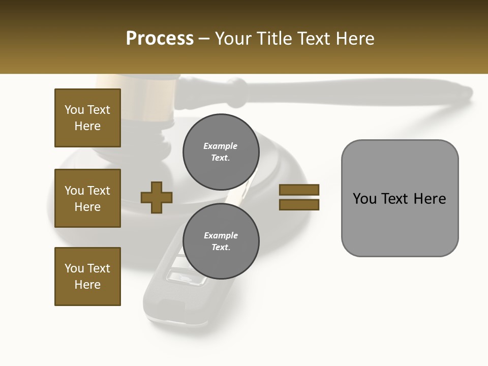 A Judge's Gaven With A Car Key On Top Of It PowerPoint Template