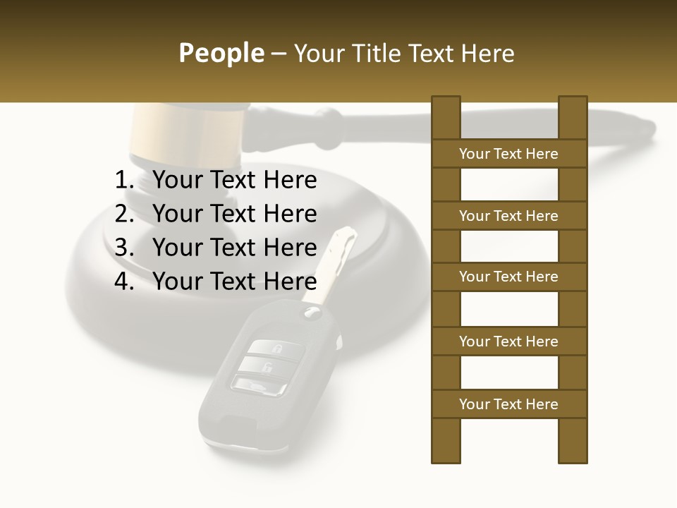 A Judge's Gaven With A Car Key On Top Of It PowerPoint Template