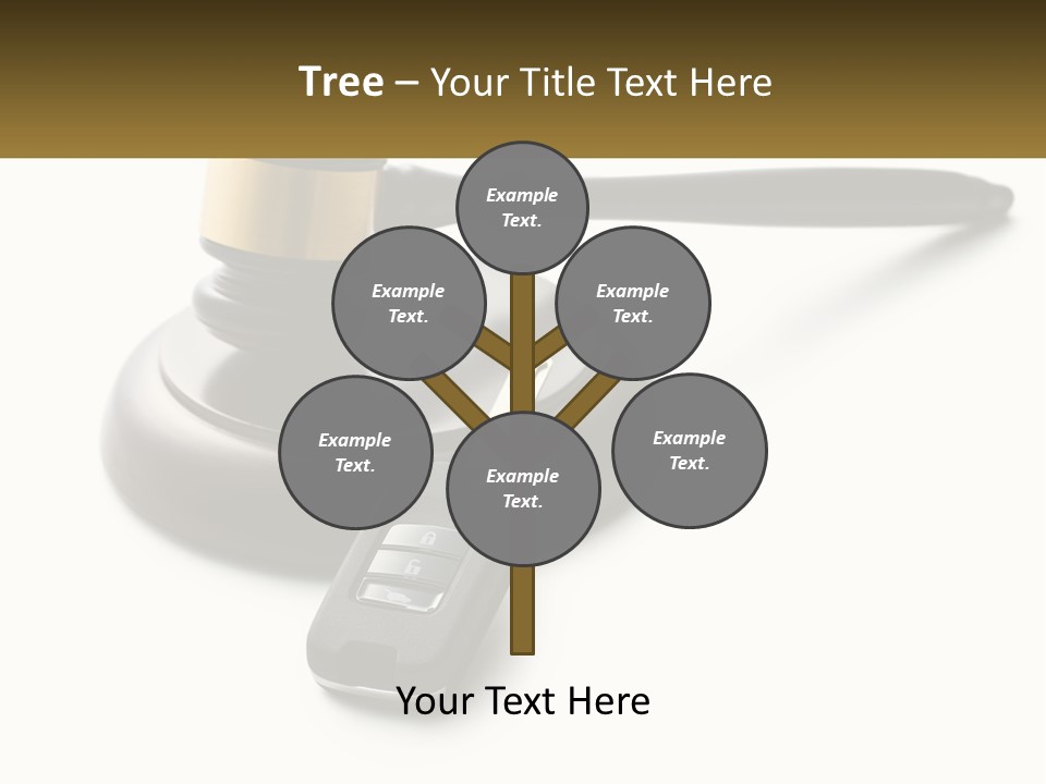A Judge's Gaven With A Car Key On Top Of It PowerPoint Template