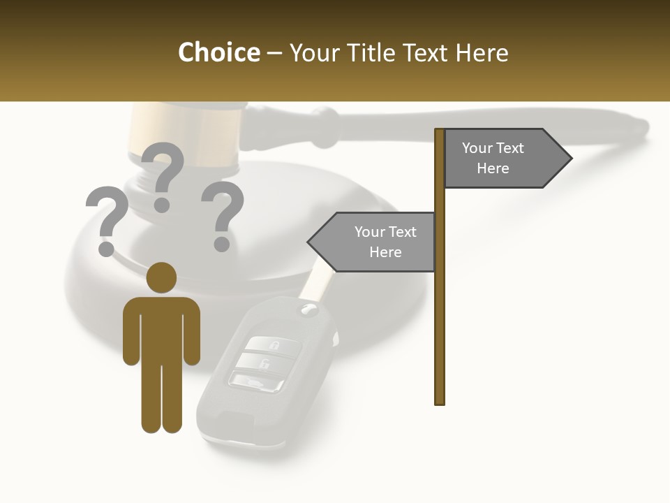 A Judge's Gaven With A Car Key On Top Of It PowerPoint Template