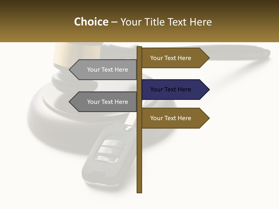 A Judge's Gaven With A Car Key On Top Of It PowerPoint Template