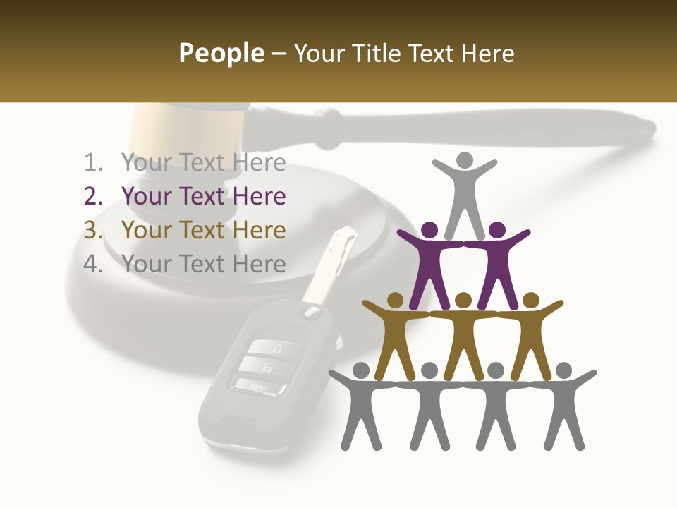 A Judge's Gaven With A Car Key On Top Of It PowerPoint Template