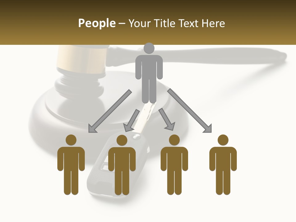 A Judge's Gaven With A Car Key On Top Of It PowerPoint Template